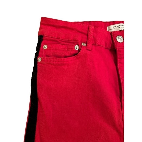 Zara Women's Premium Denim High Waisted Skinny Side Stripe Ankle Jeans Size 26 - Picture 5 of 8